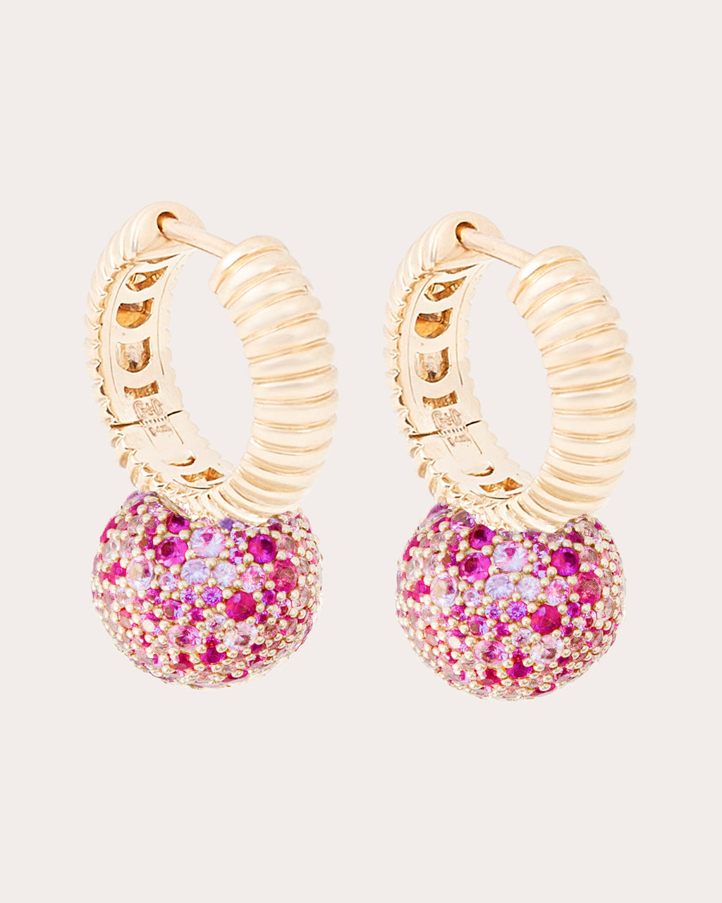 Pink Sapphire Revel Bobble Huggie Earrings