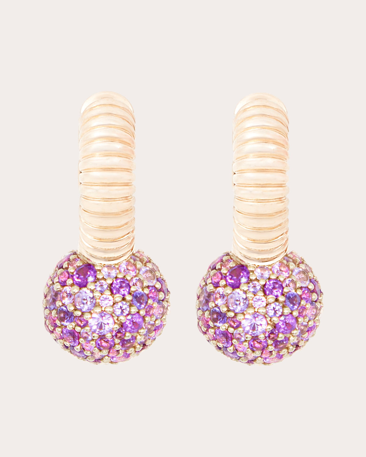 Amethyst Revel Bobble Huggie Earrings