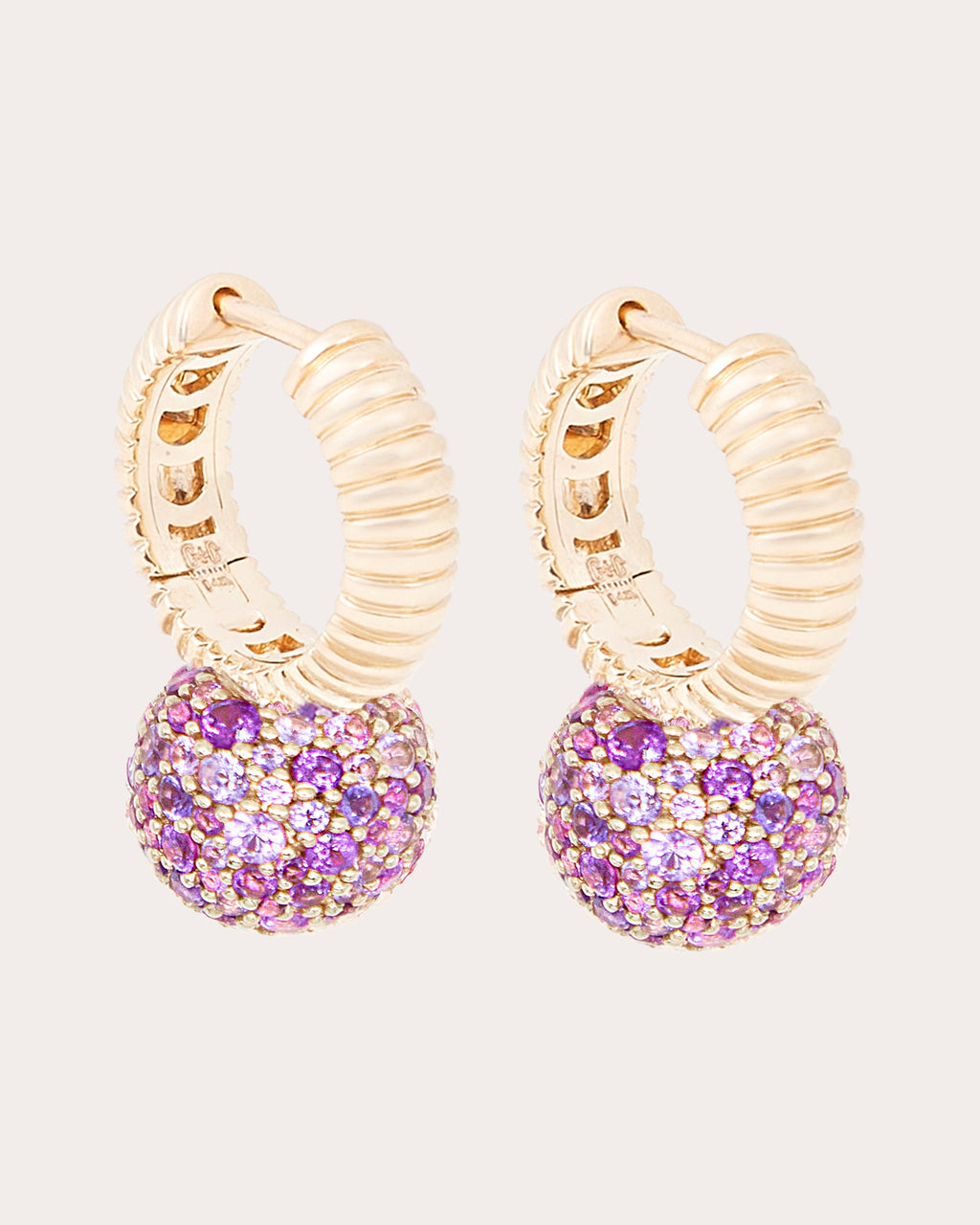 Amethyst Revel Bobble Huggie Earrings
