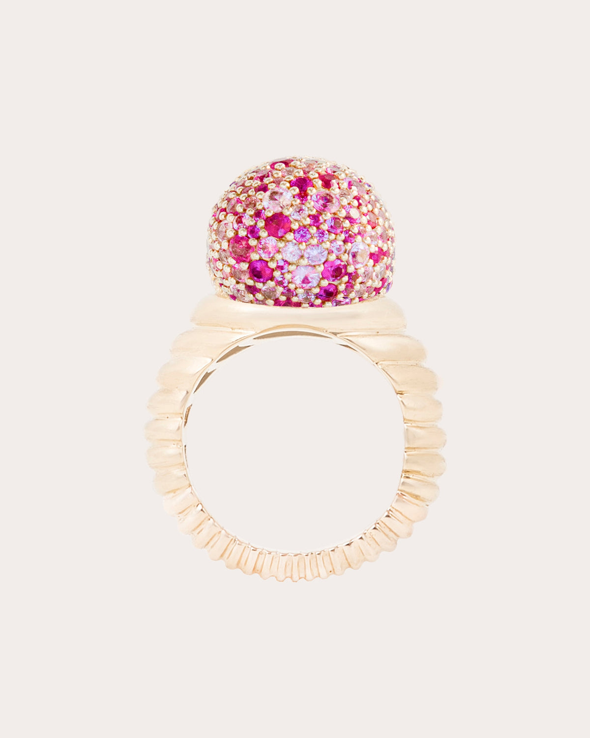 Pink Sapphire Revel Bobble Cocktail Ring