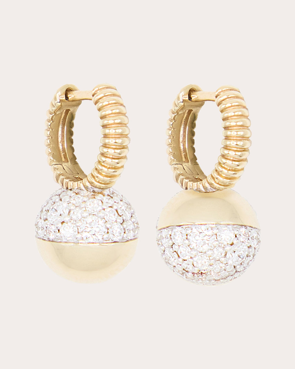 Diamond Revel Mini Bobble Huggie Earrings