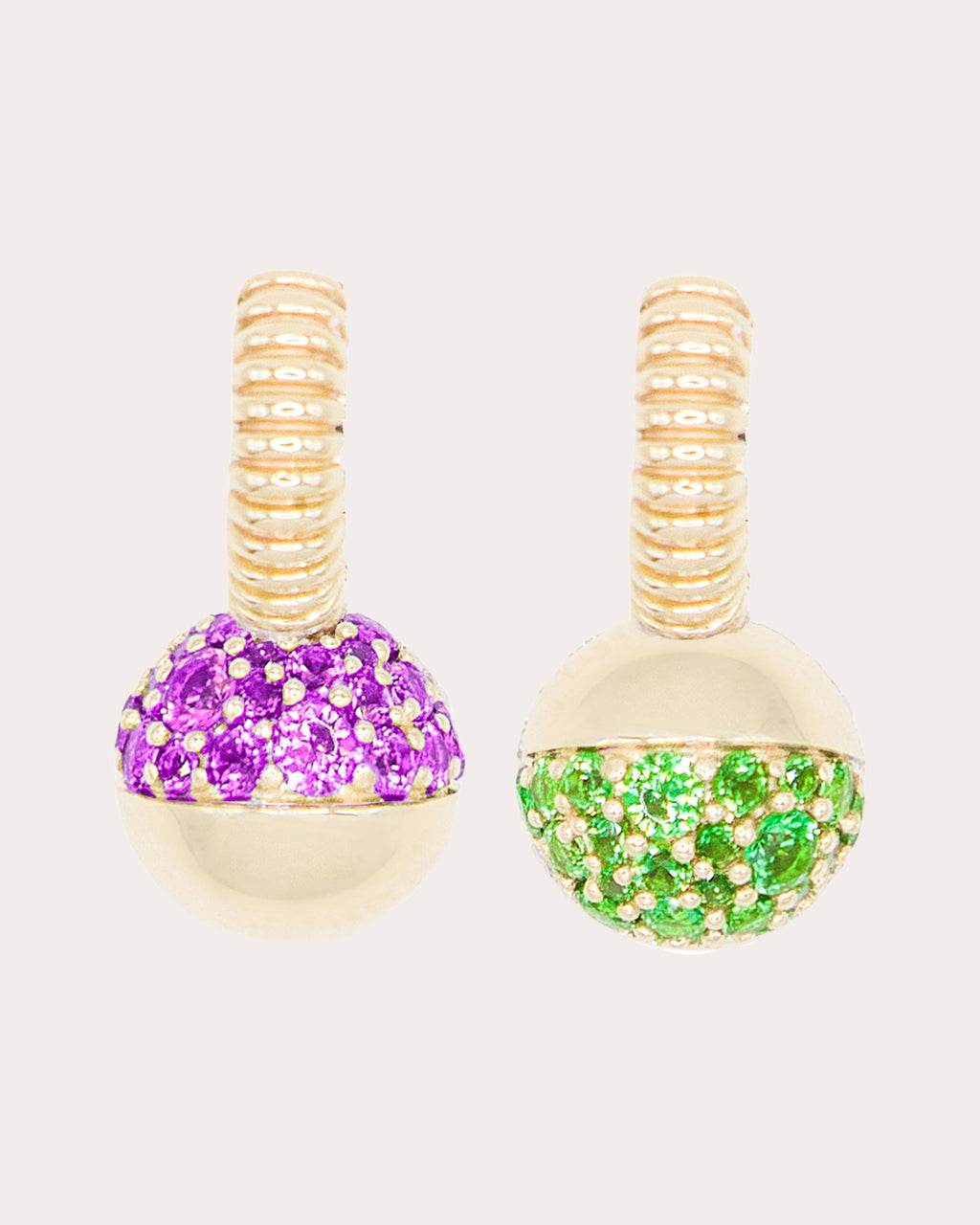 Tsavorite Revel Mini Bobble Huggie Earrings