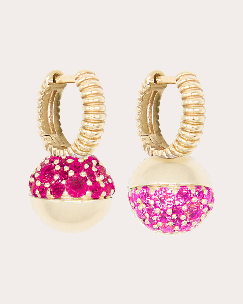 Ruby Revel Mini Bobble Huggie Earrings