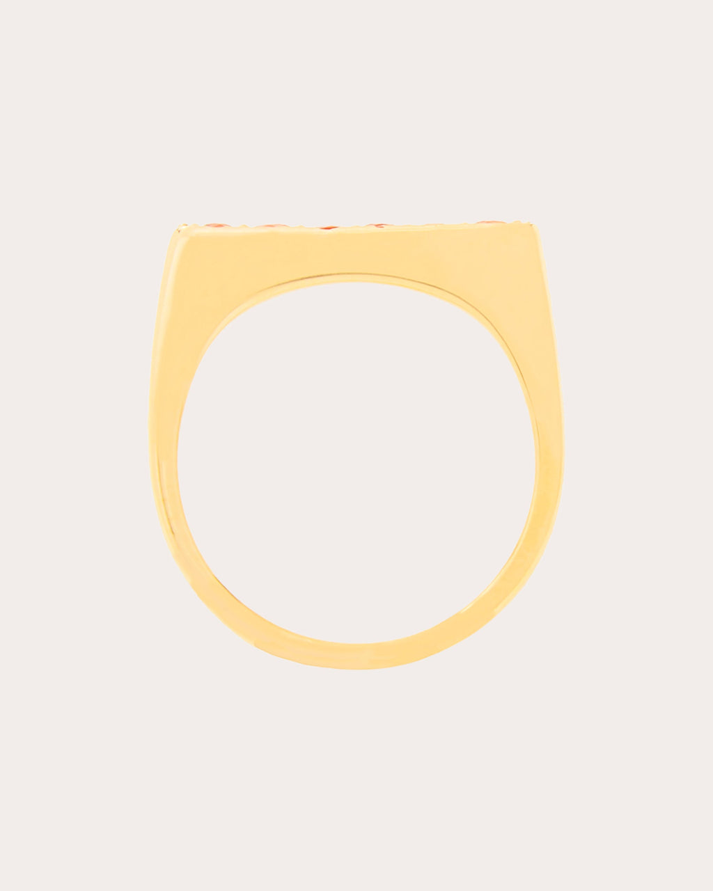 Sapphire & 14k Gold Edge Straight Stackable Ring