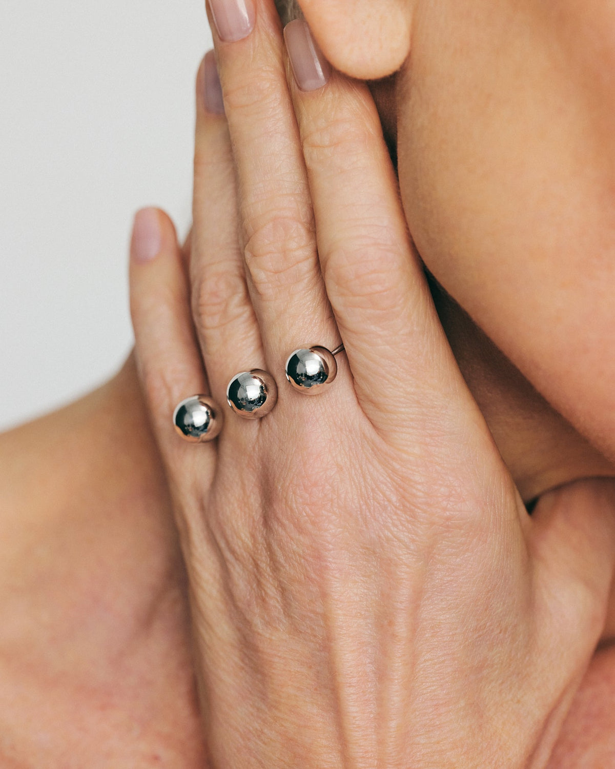 18k Gold Trio Orb Ring
