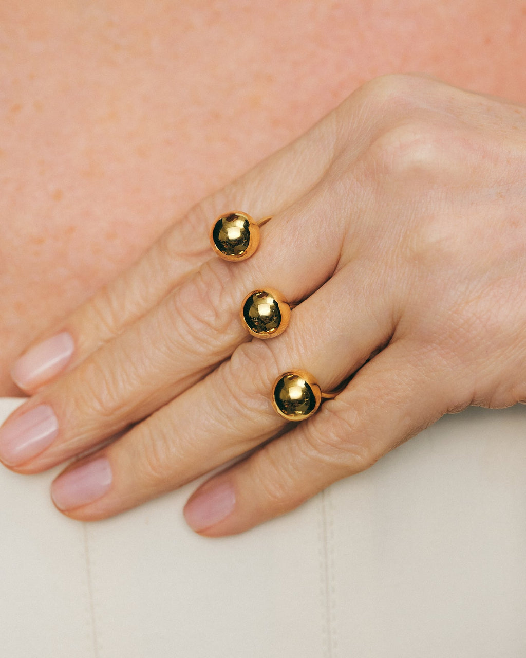 18k Gold Trio Orb Ring