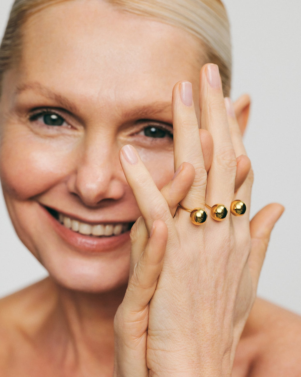 18k Gold Trio Orb Ring