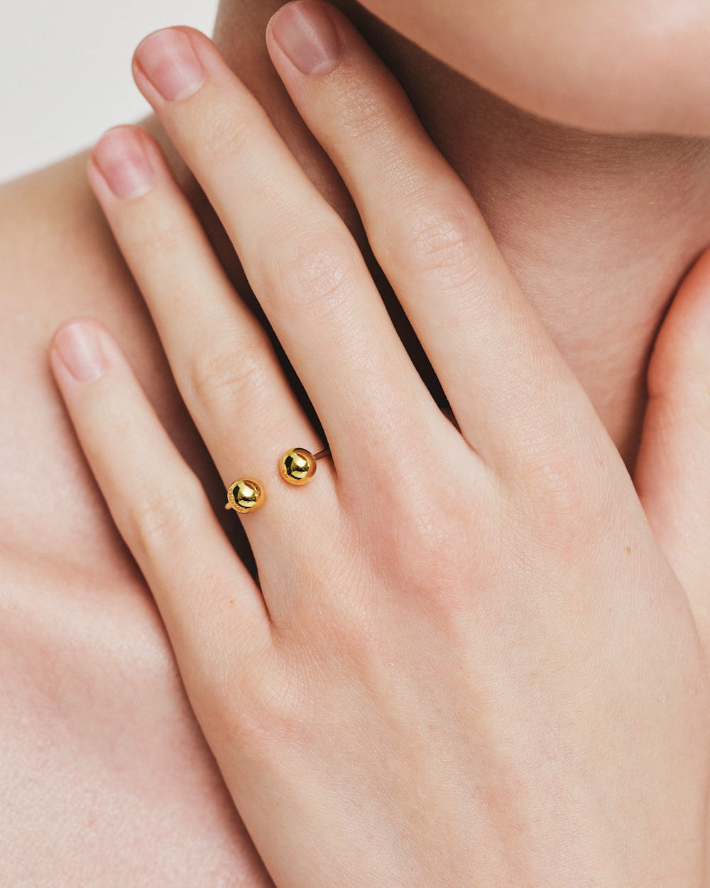 18k Gold Duo Orb Ring