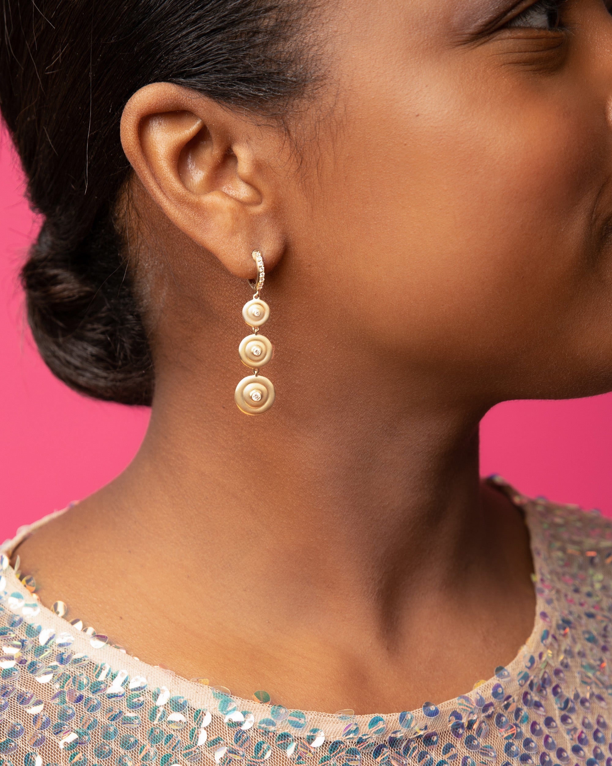 Diamond & 14k Gold Evolve Drop Earrings