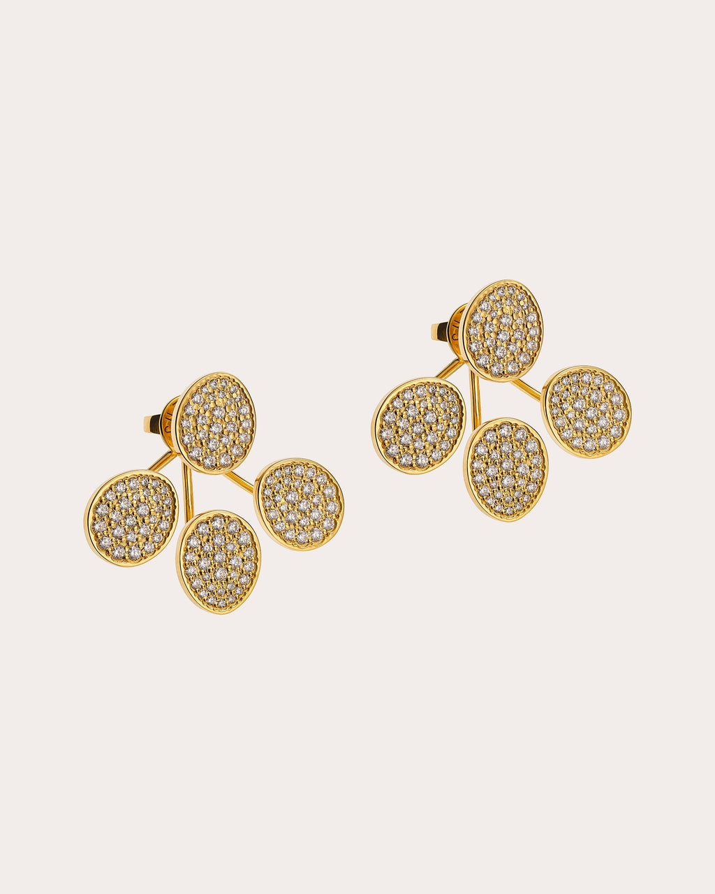 Diamond Tetra Flat Transformer Jacket Earrings