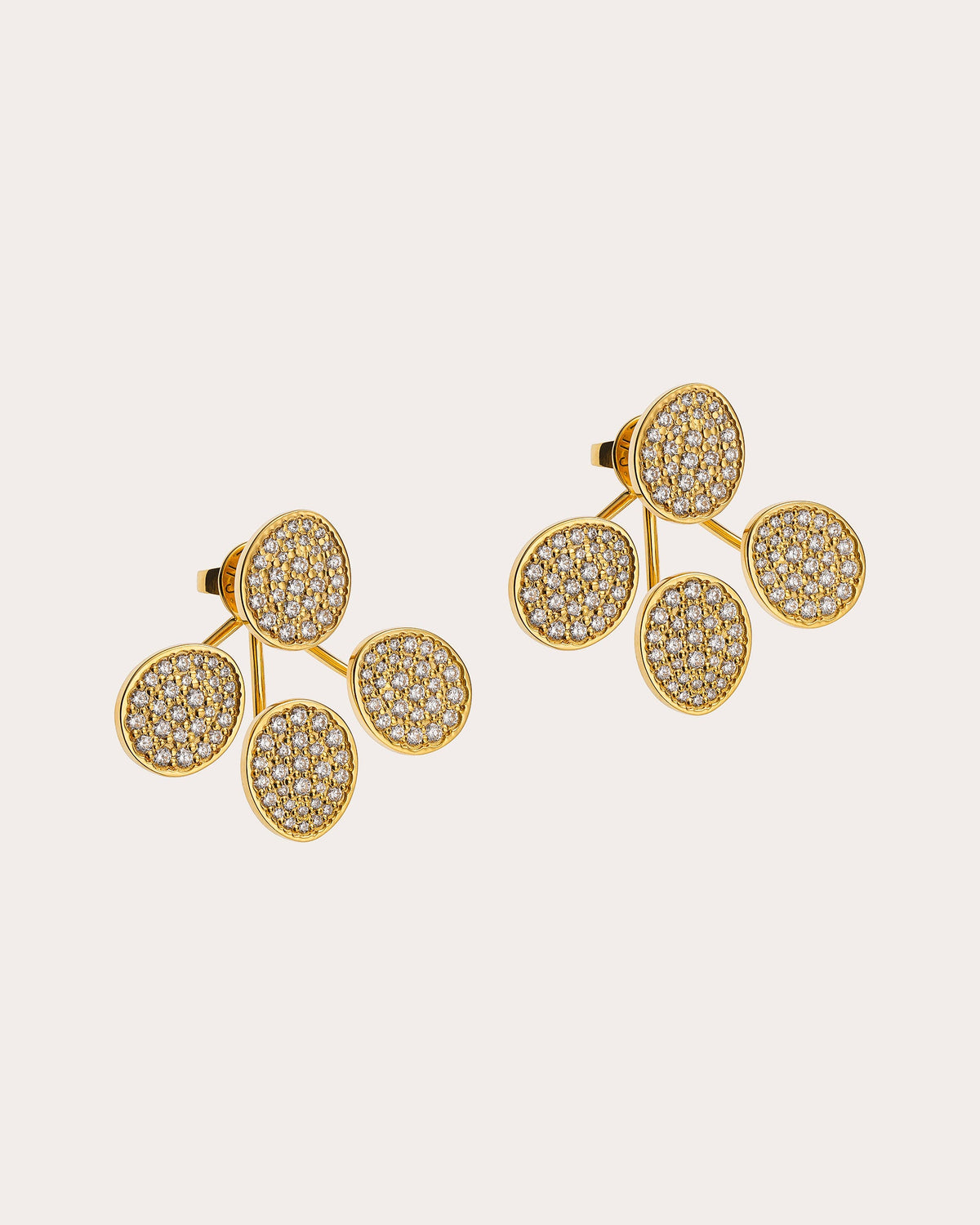 Diamond Tetra Flat Transformer Jacket Earrings