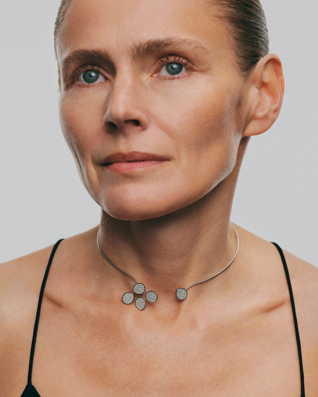 Diamond Petal Flat Collar Necklace