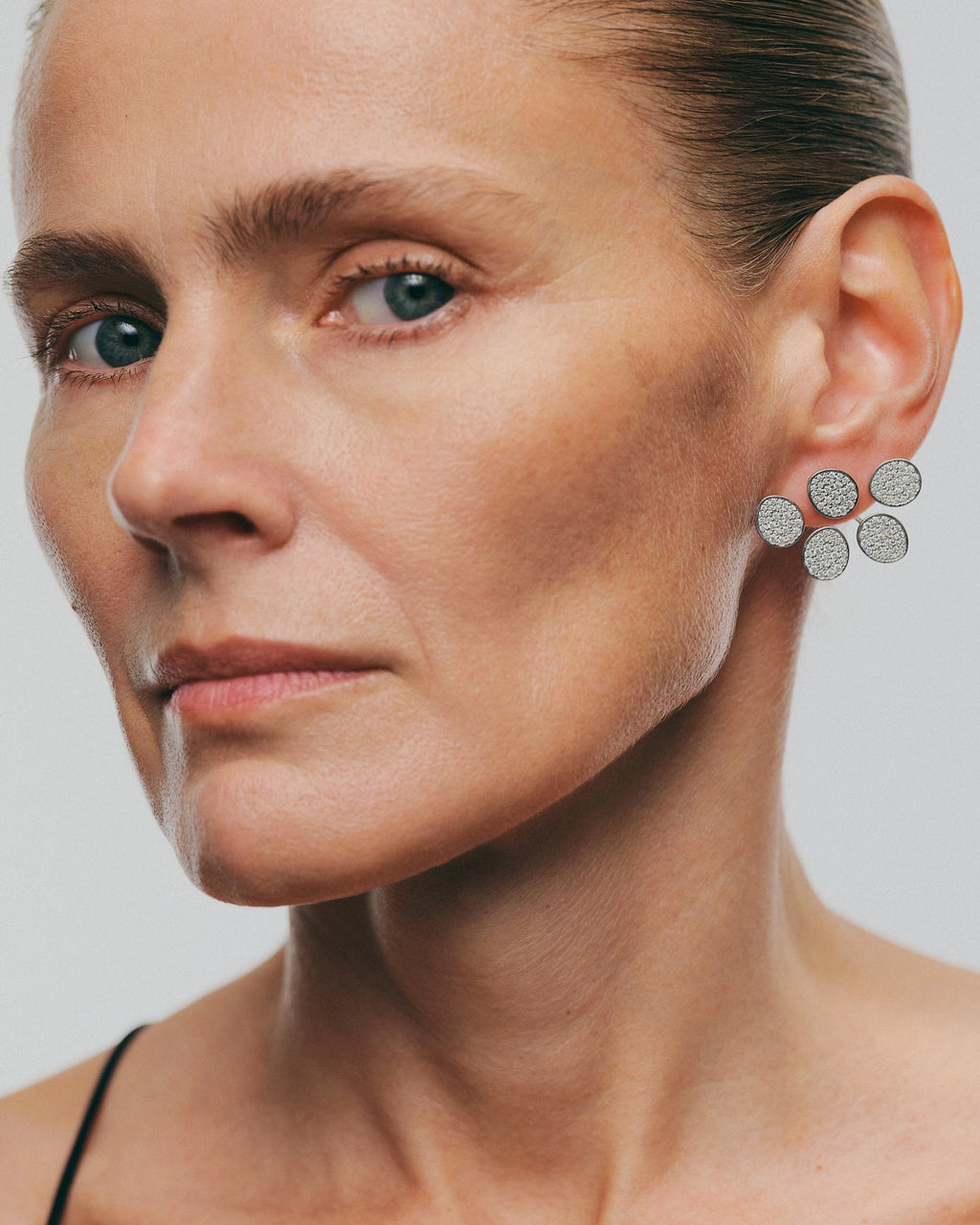 Diamond Bold Quintet Flat Transformer Earrings