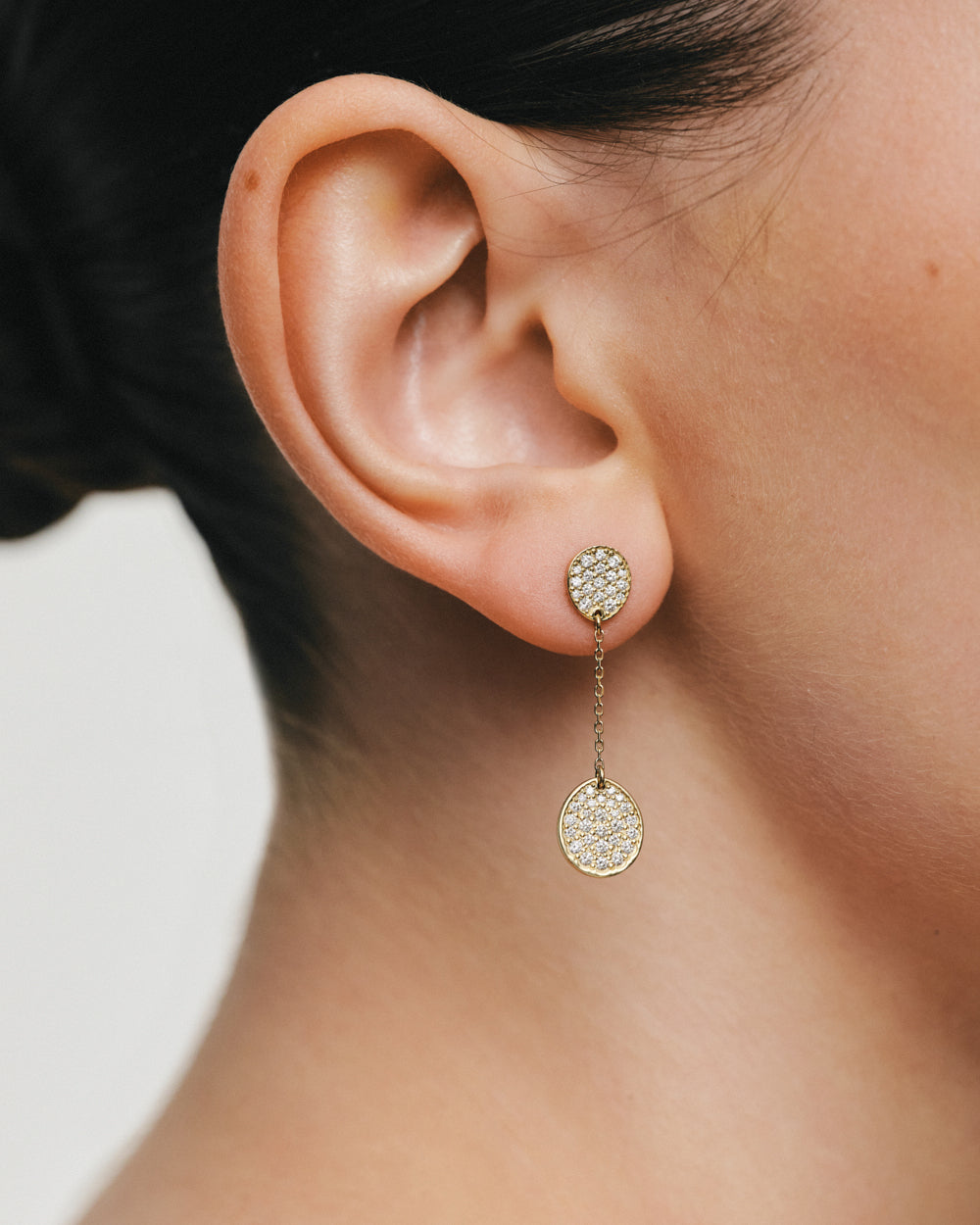Diamond Flat Drop Earrings