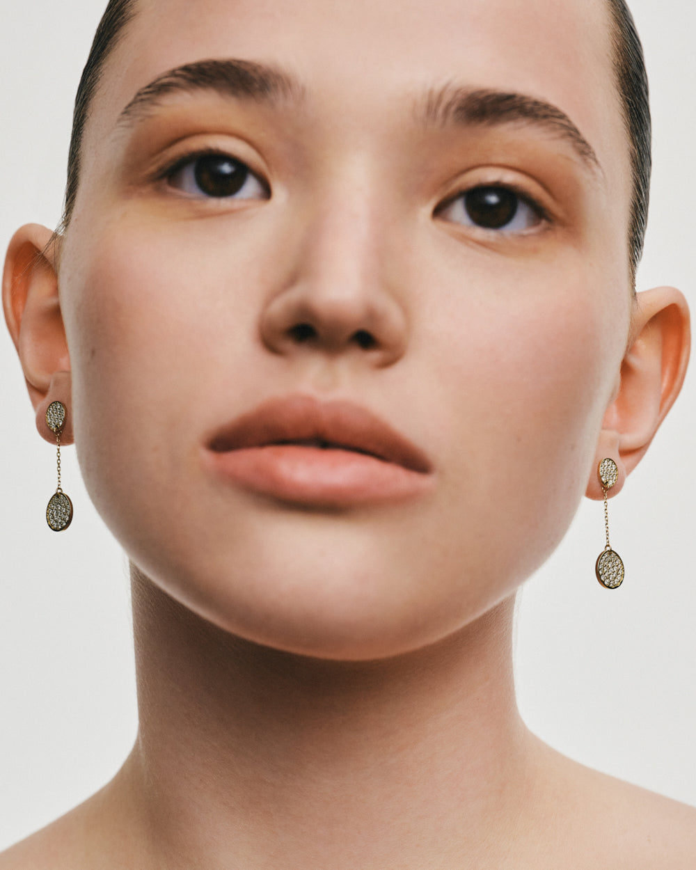 Diamond Flat Drop Earrings