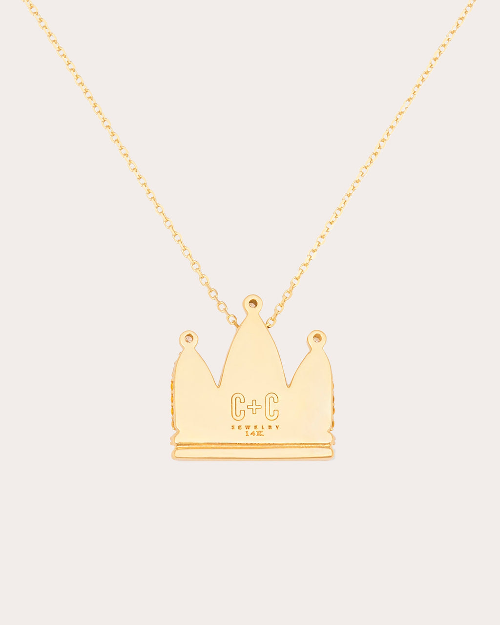 Sapphire & Diamond 14k Gold Juju Crown Pendant Necklace