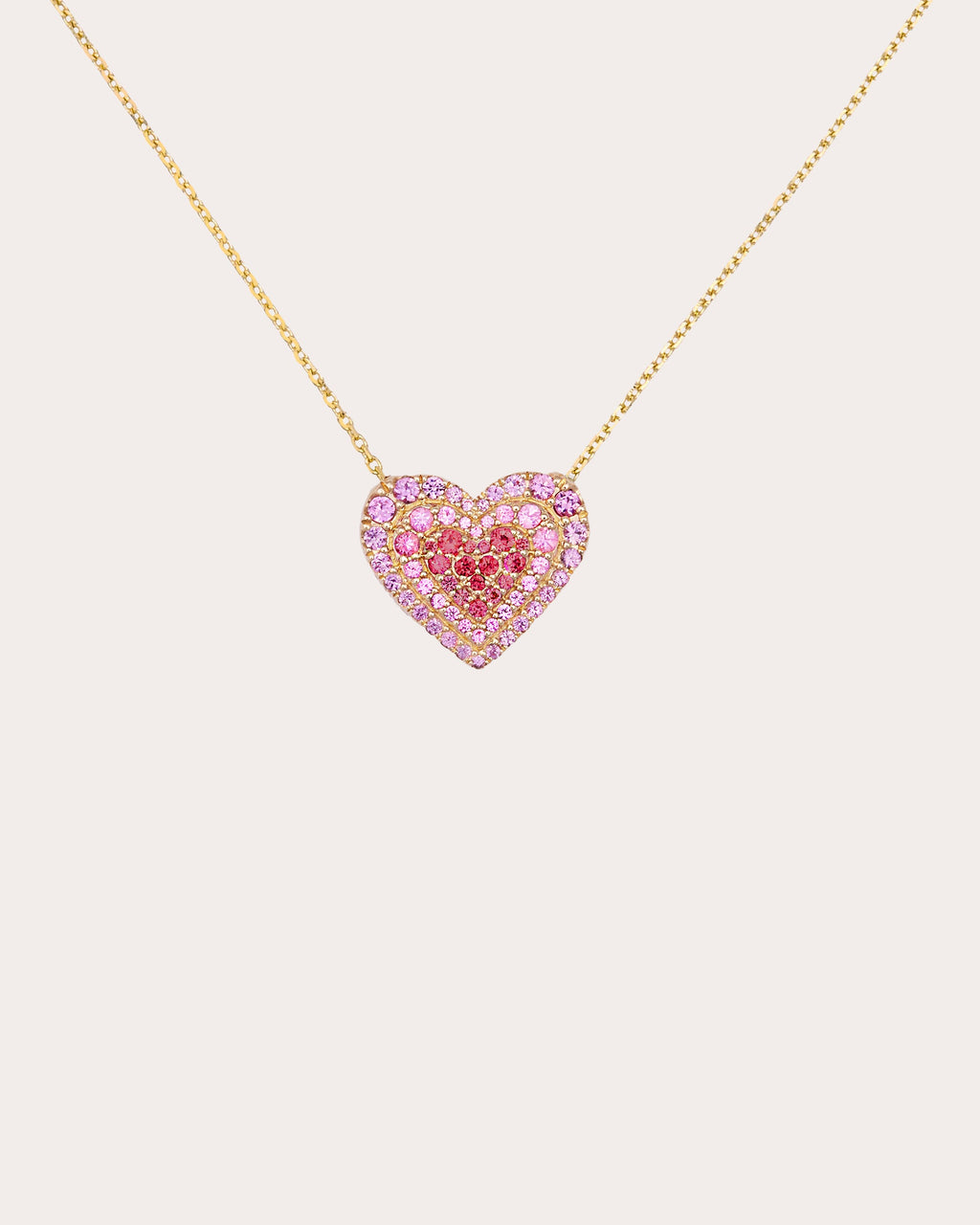 Pink Sapphire & Ruby 14k Gold Juju Heart Pendant Necklace