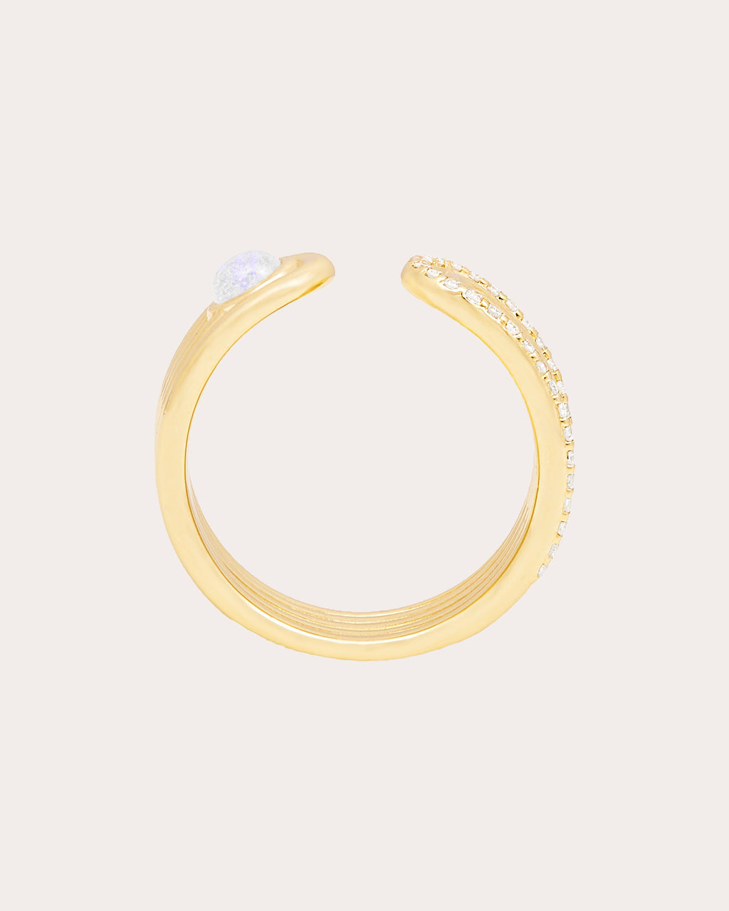 Moonstone Cabochon Found Open Ring