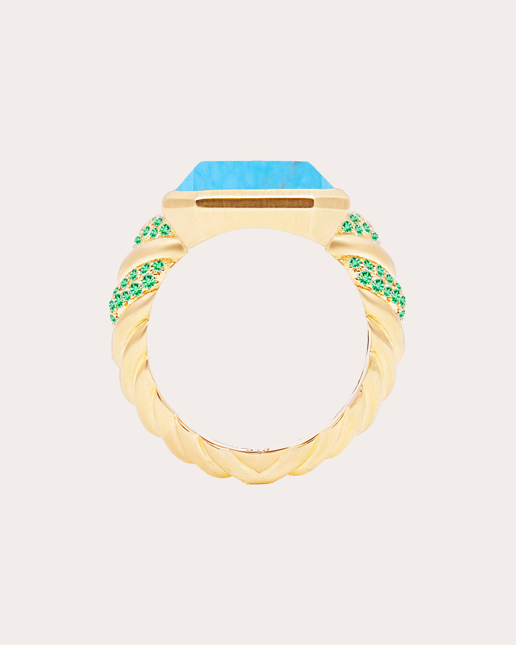 Emerald & Turquoise 14k Gold Spark Ring