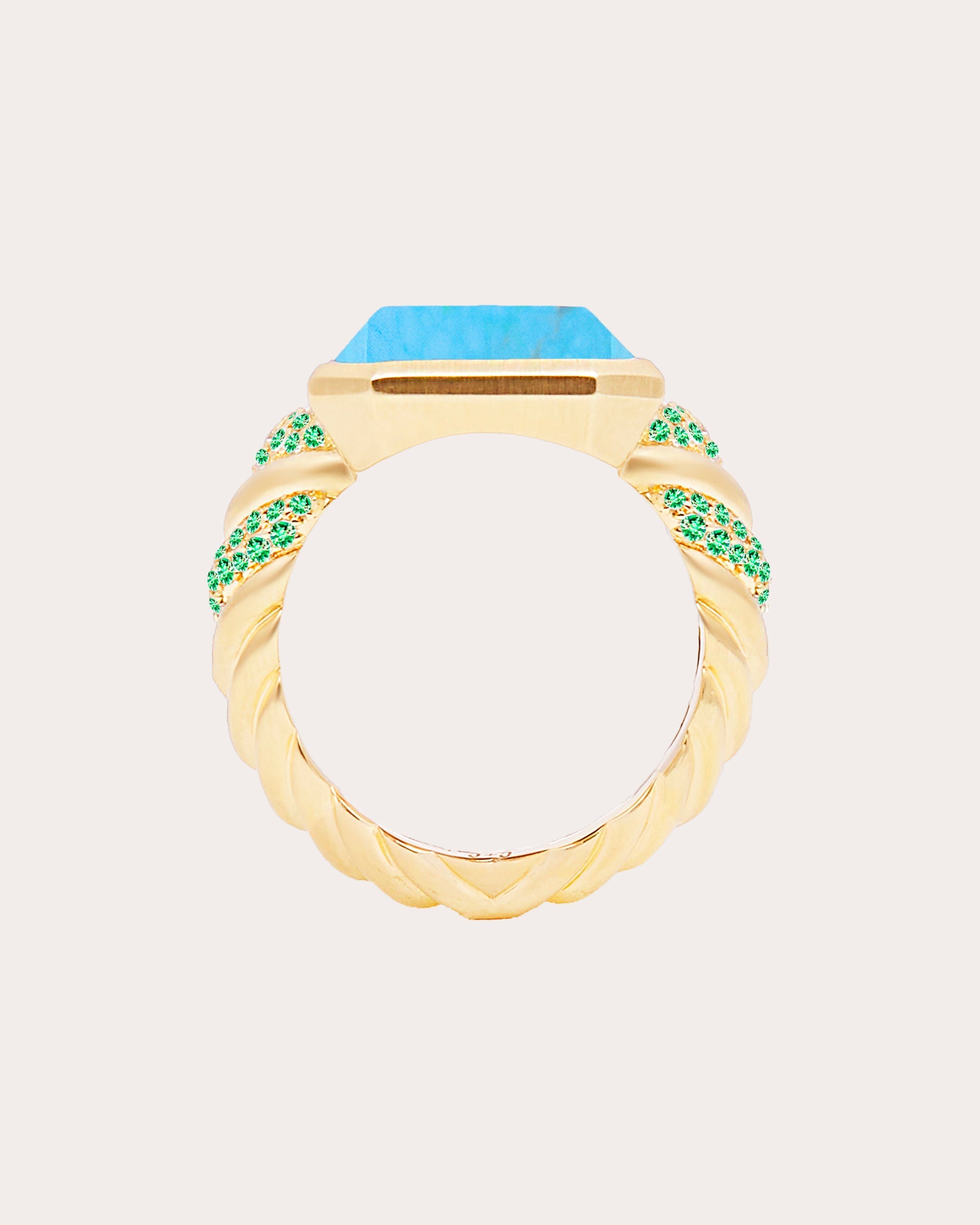 Emerald & Turquoise 14k Gold Spark Ring