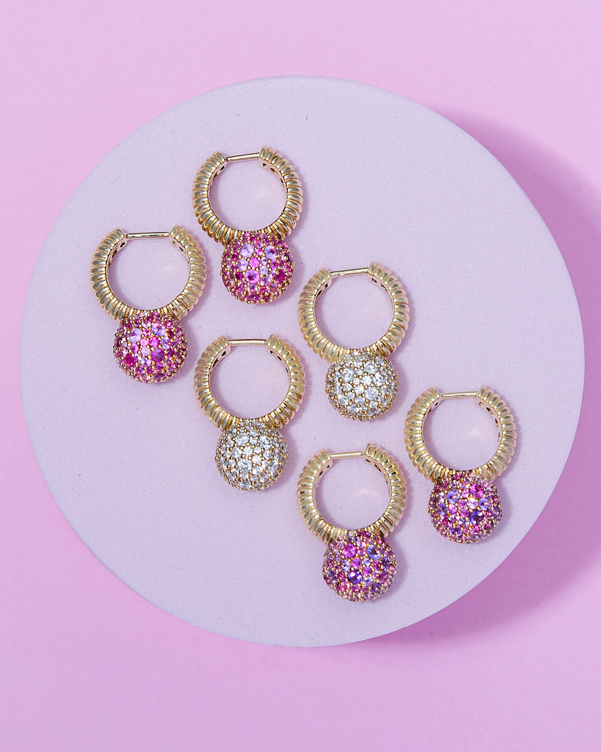 Amethyst Revel Bobble Huggie Earrings