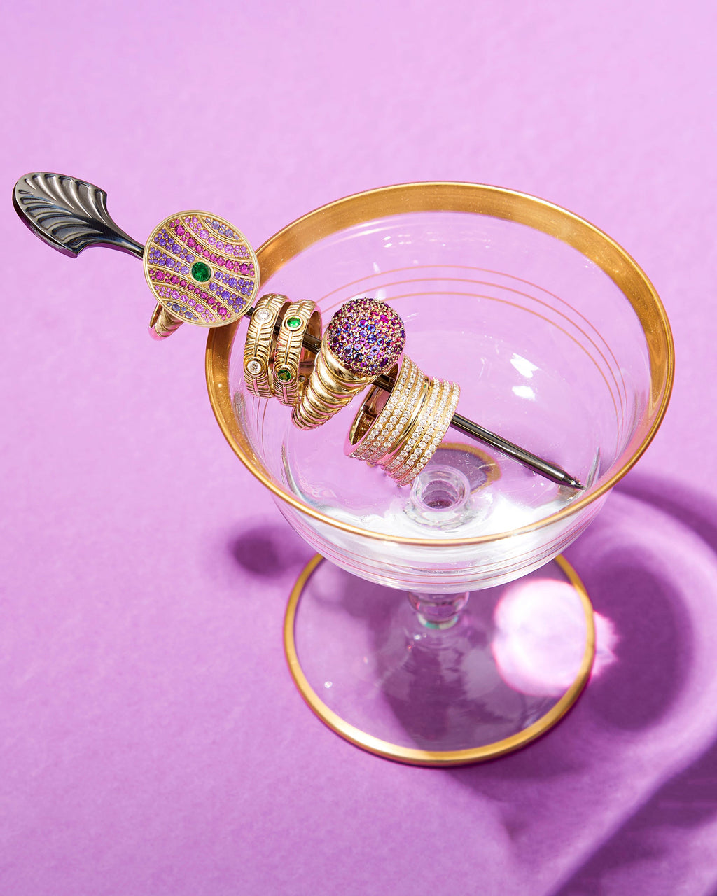 Amethyst Revel Bobble Cocktail Ring