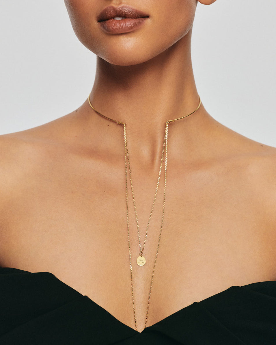 18k Gold Chain Transformer Collar Necklace