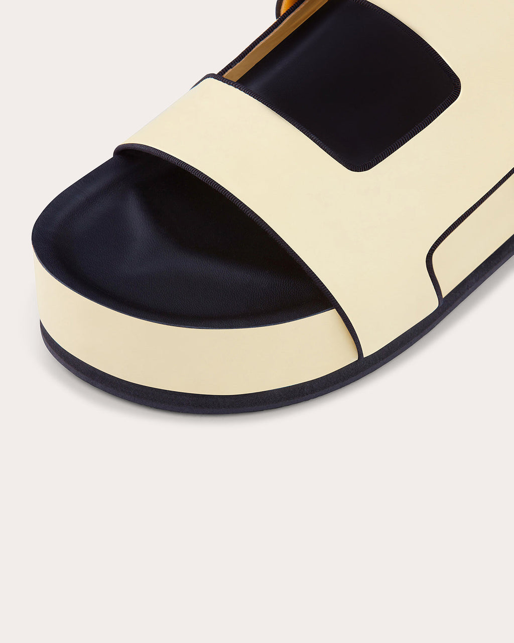 Cher Grosgrain-Trimmed Leather Platform Sandal