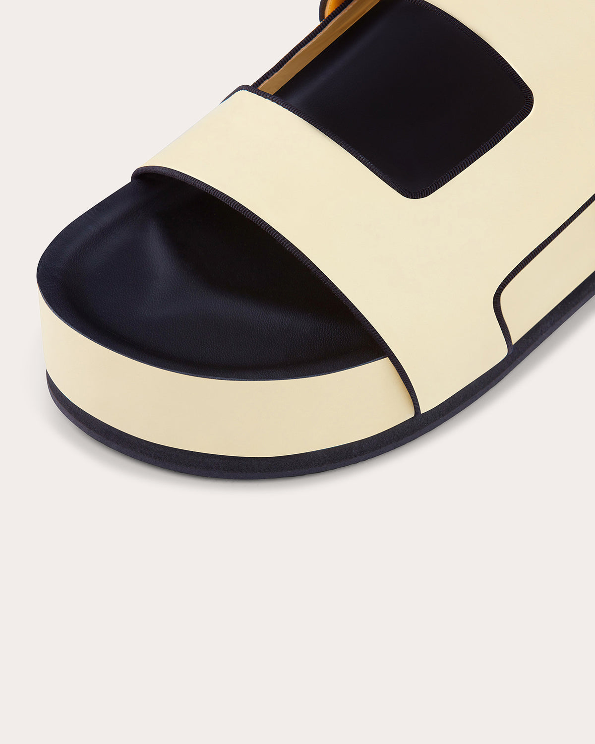 Cher Grosgrain-Trimmed Leather Platform Sandal
