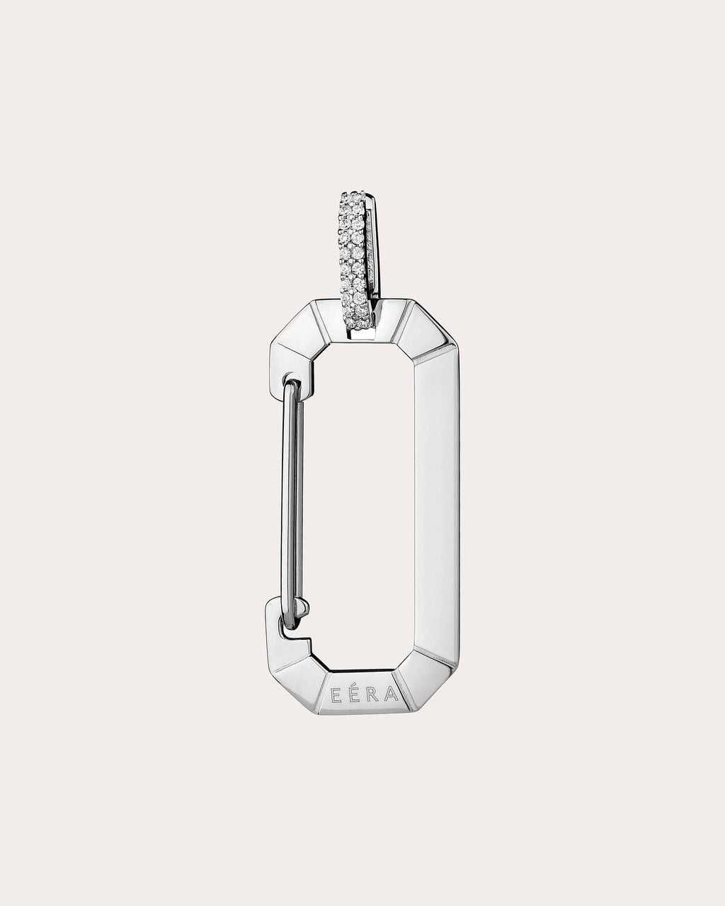 Diamond & 18k White Gold Big Chiara Hoop Earring