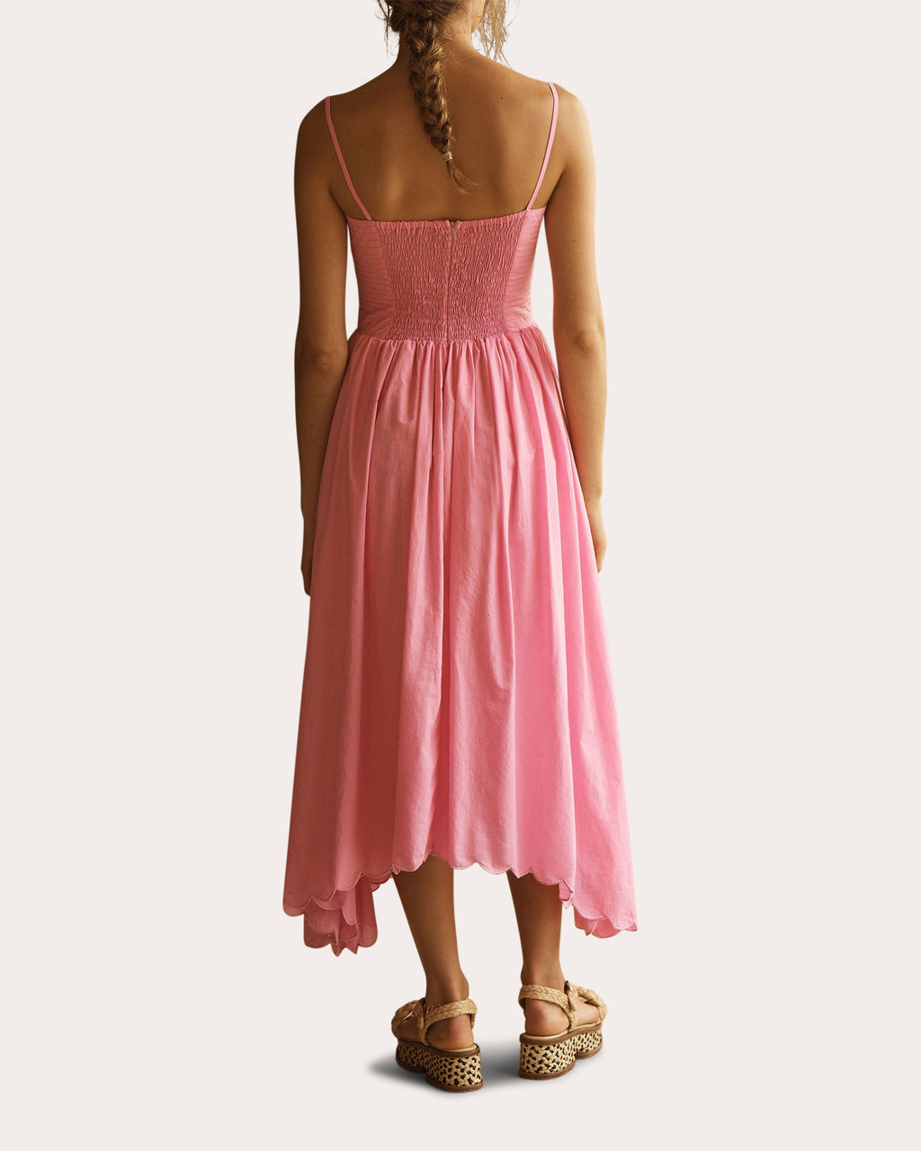 Clavell Scalloped Cotton Midi Dress
