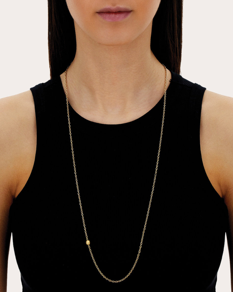 18k Gold Long Boules Necklace
