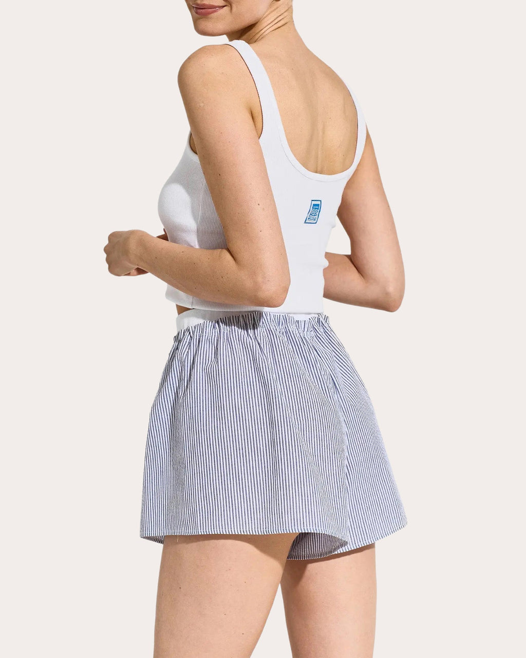 Cloud Stripe Seersucker Pull-On Shorts