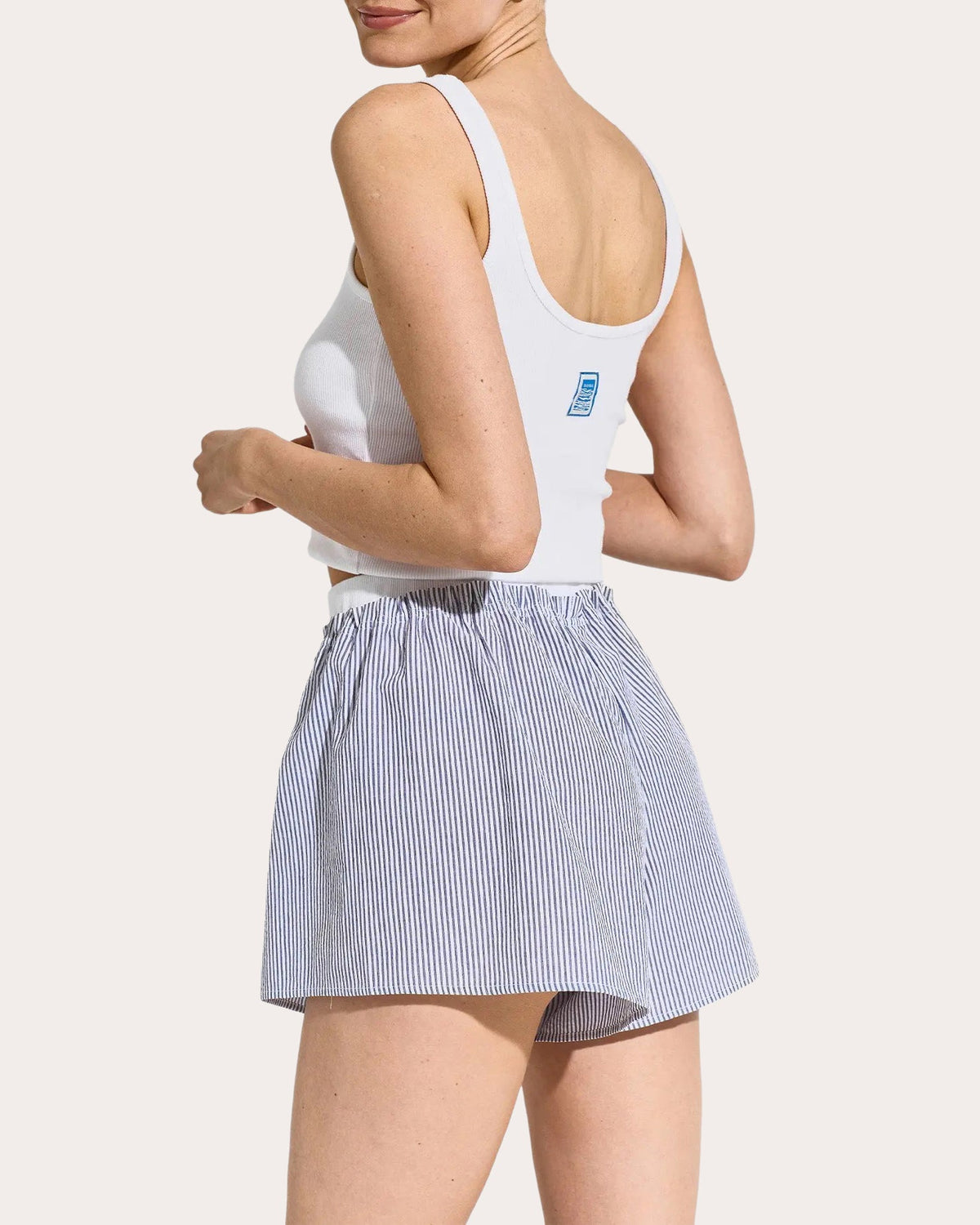 Cloud Stripe Seersucker Pull-On Shorts
