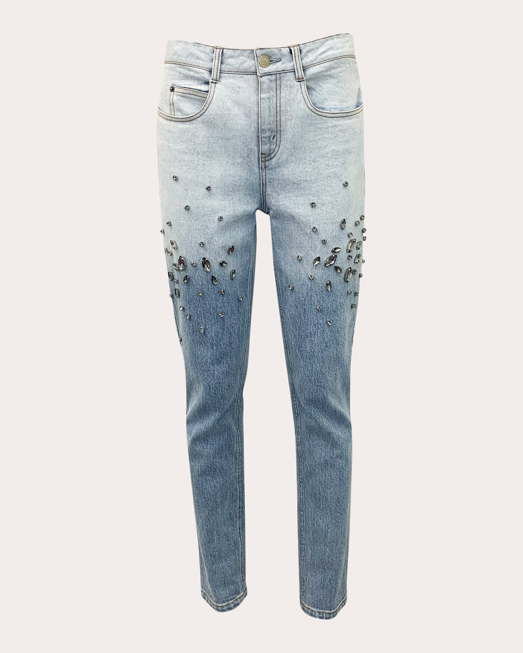 Creed Crystal-Embellished Stretch-Denim Jeans