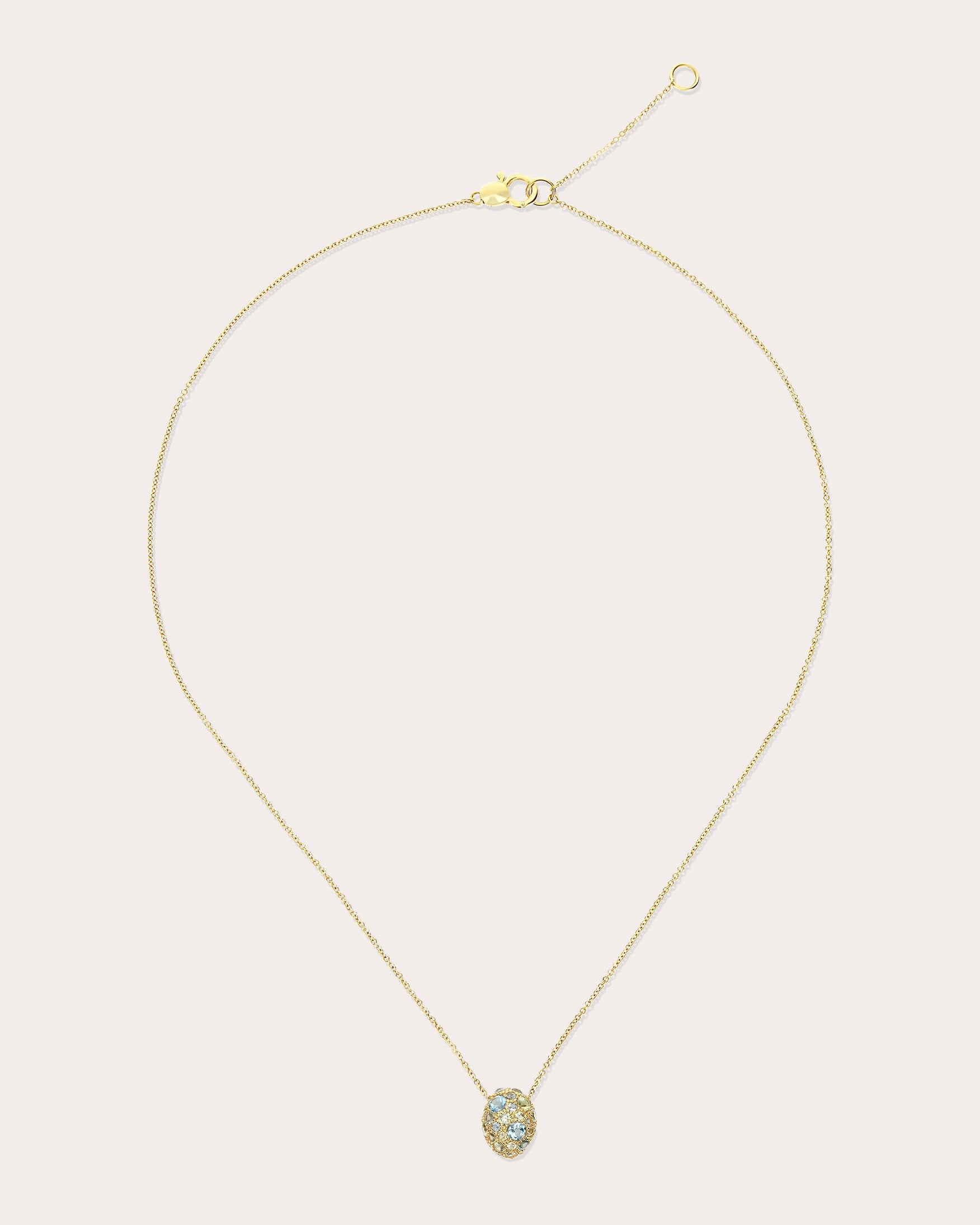 Green Sapphire & Blue Topaz 18k Gold Reversible Pendant Necklace