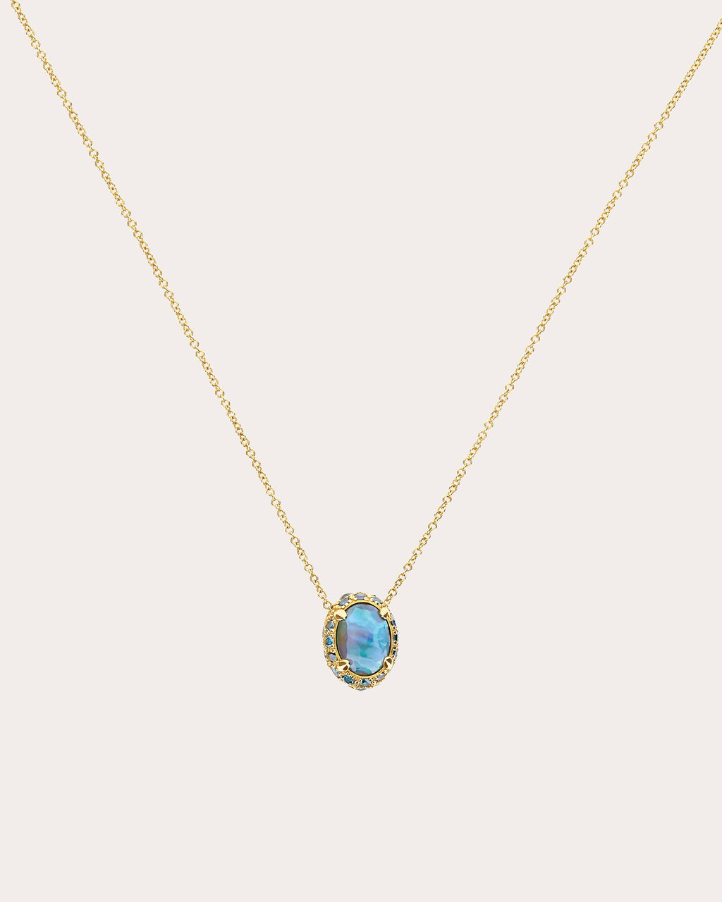 Green Sapphire & Blue Topaz 18k Gold Reversible Pendant Necklace