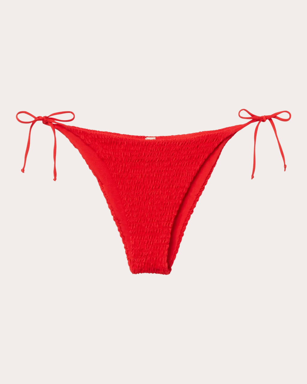 Clean Smocked Side-Tie Bikini Bottoms