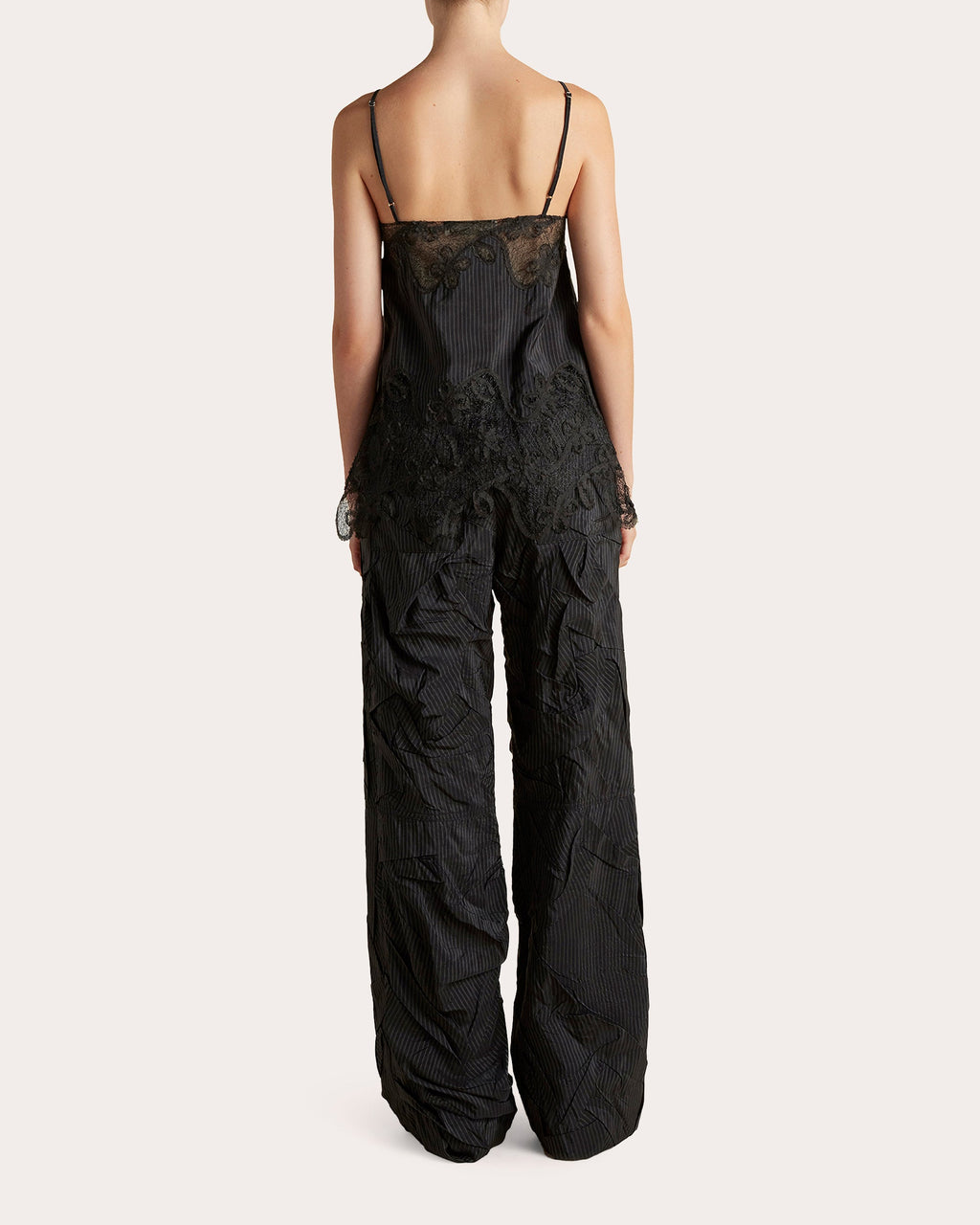 Pinstripe Lace Inlay Camisole
