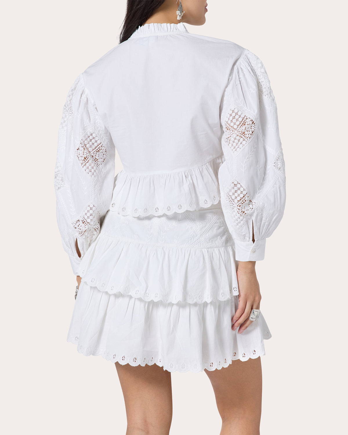 Yorken Embroidered Patchwork Ruffle Top