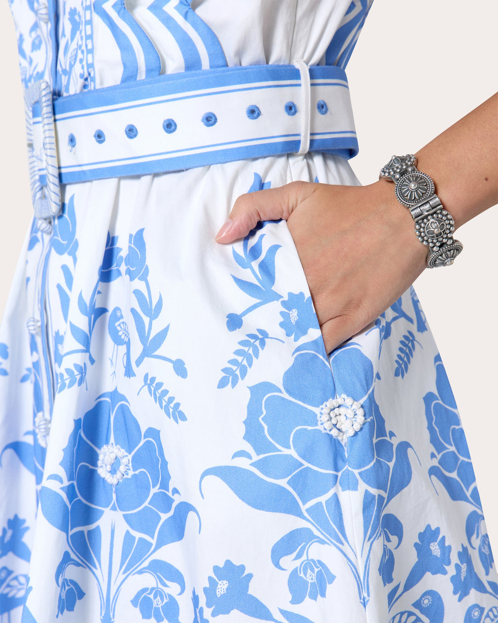 Vixeen Floral Cotton Scalloped Mini Dress