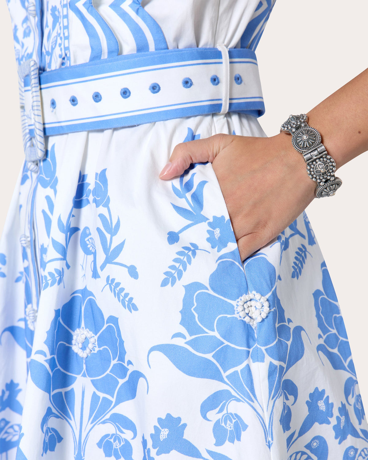 Vixeen Floral Cotton Scalloped Mini Dress
