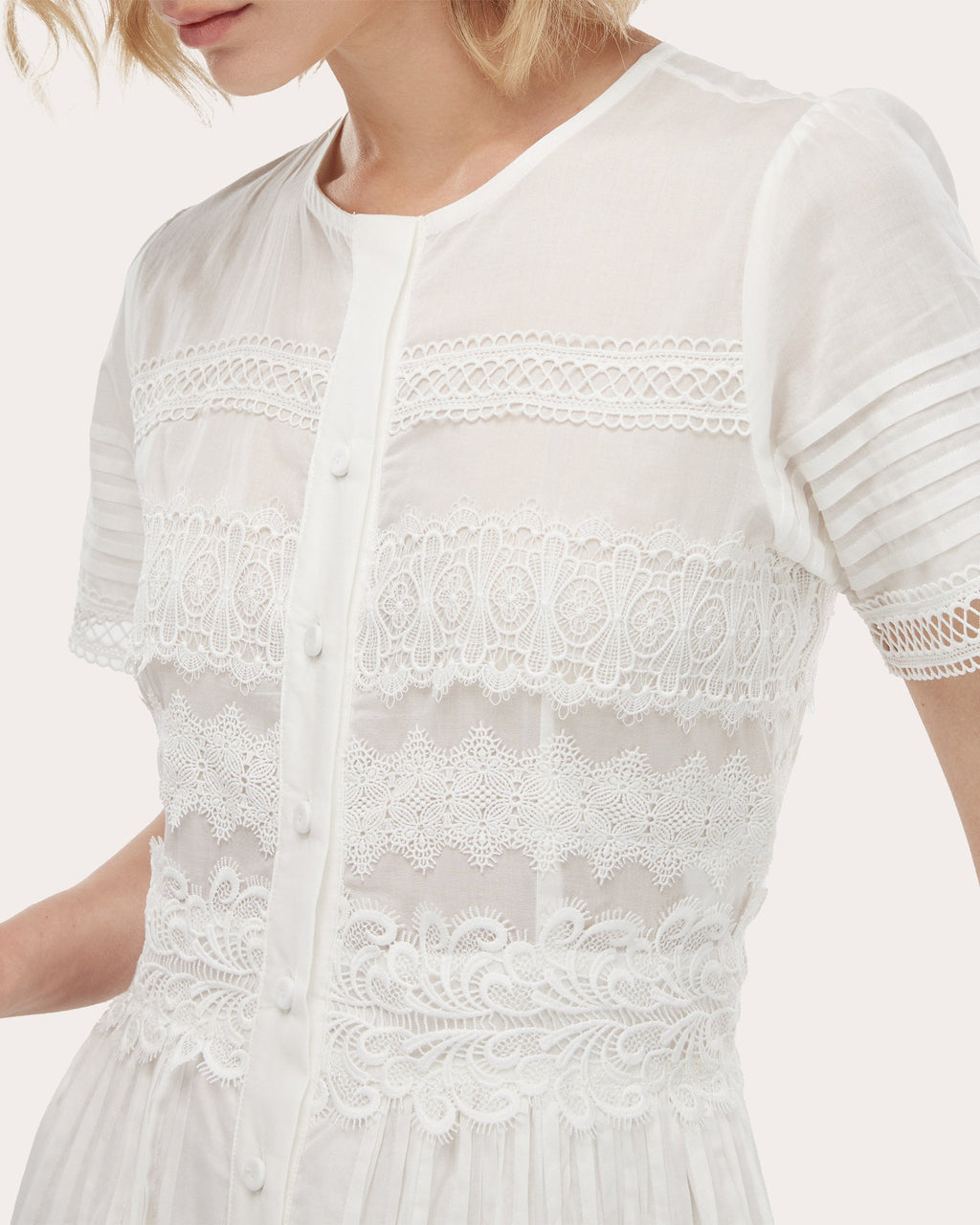 Camila Crochet Cotton Lace Button Maxi Dress