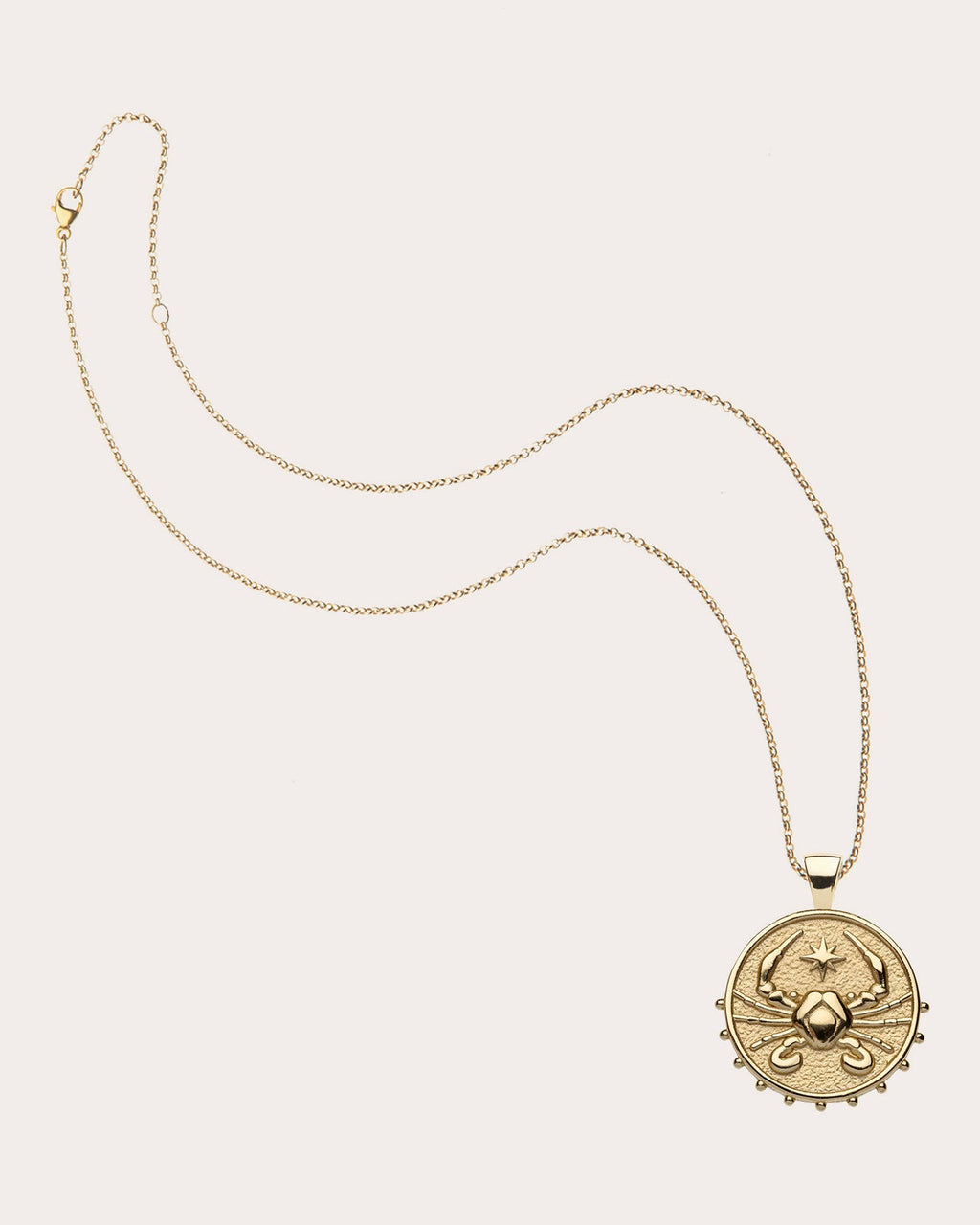 CANCER Small Zodiac Coin Pendant Necklace