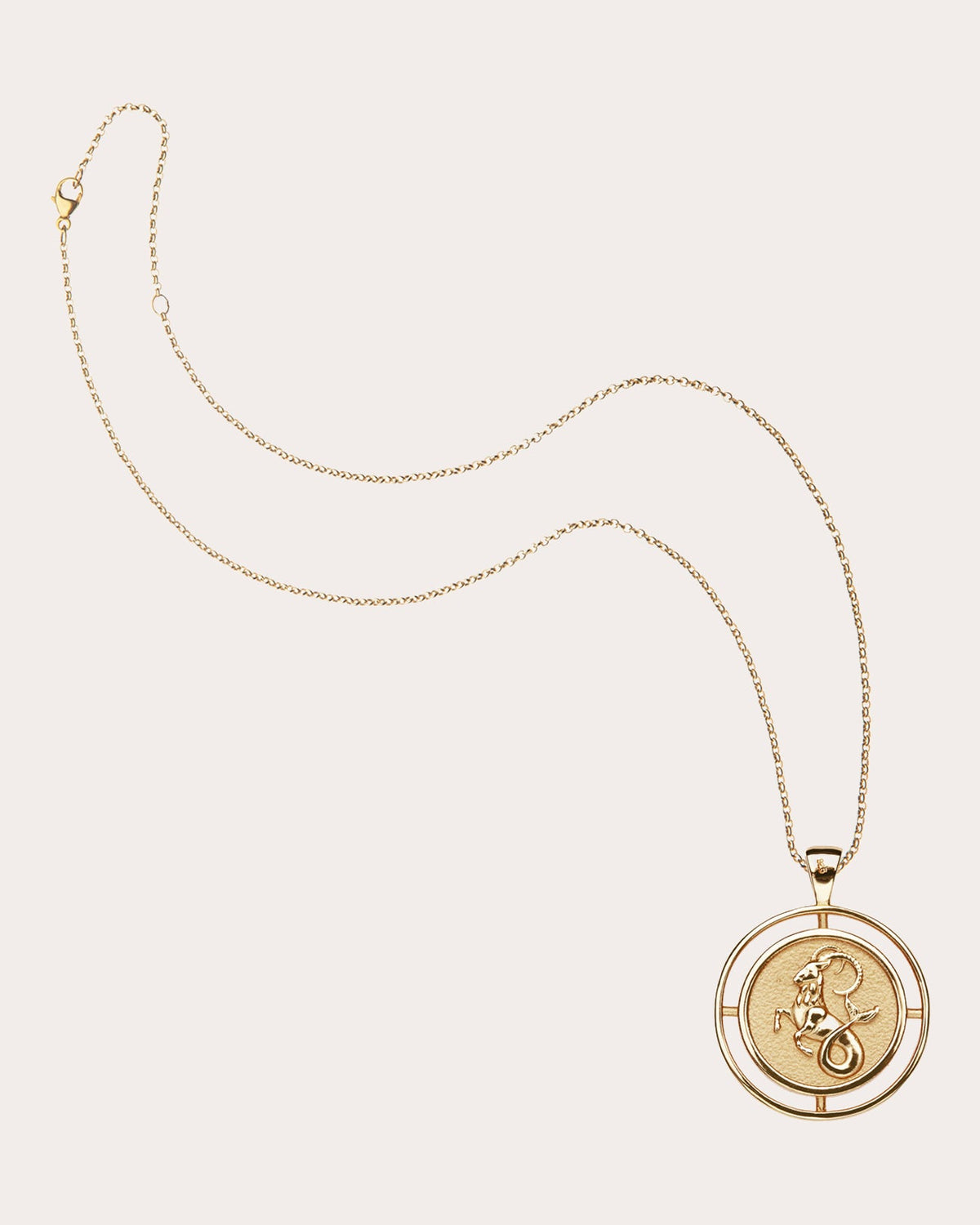 CAPRICORN Small Zodiac Coin Pendant Necklace
