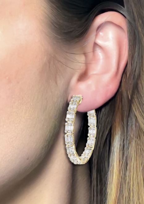 Limited Edition 18K Gold Diamond Hoop Earrings