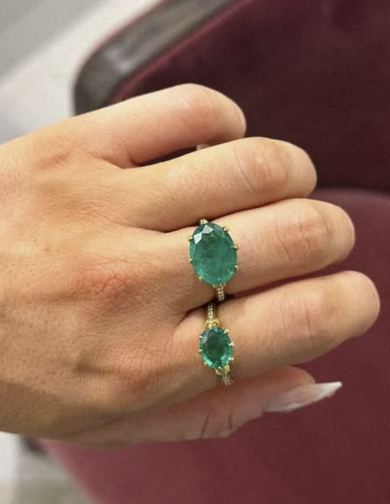 G-One 18K Gold Emerald and Diamond Ring