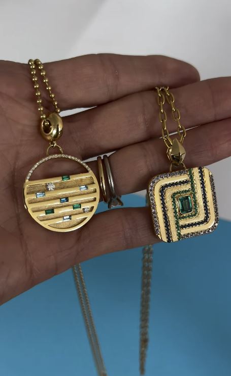 Topaz & Emerald Solara Stardust Pendant Necklace