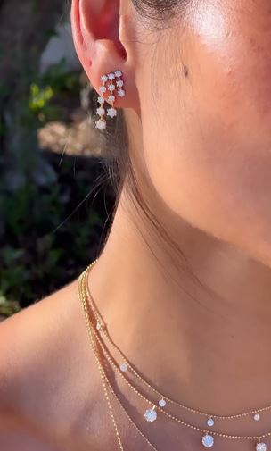 Diamond & 18k Gold Floating Drop Earrings