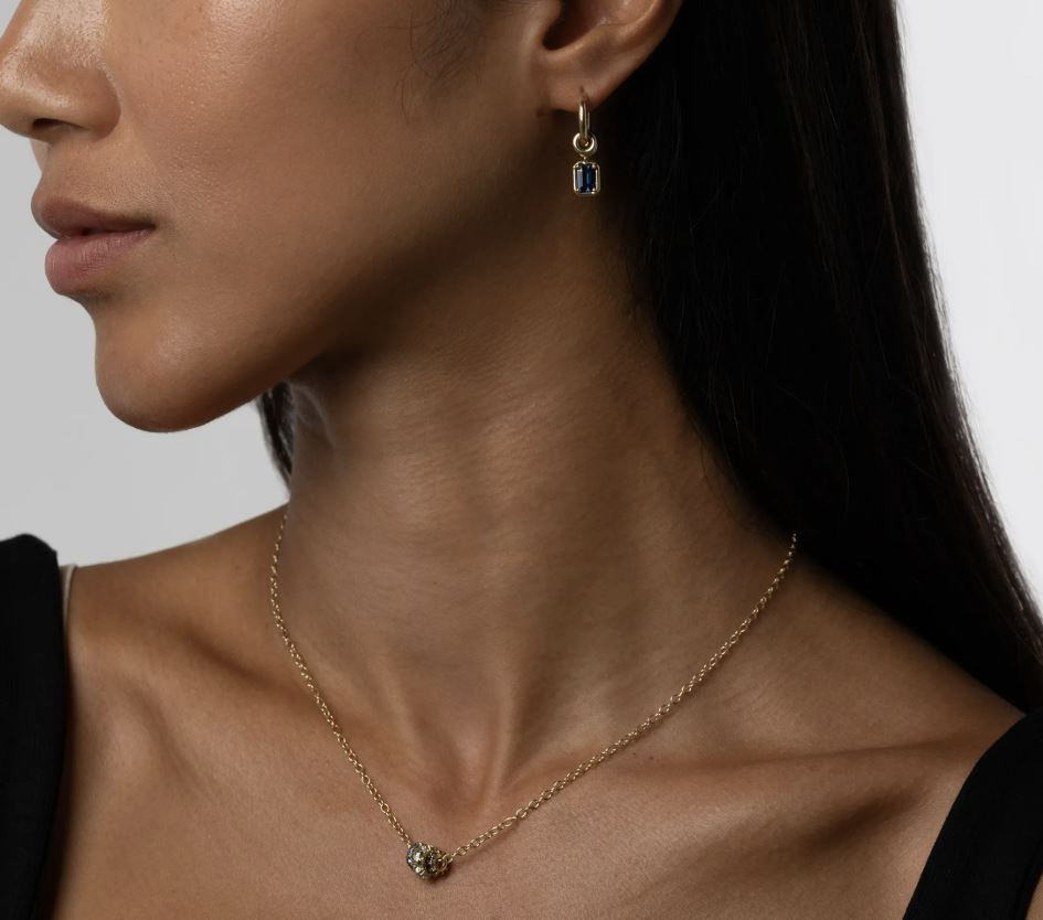 Aquamarine & Sapphire 18k Gold Vesta Bleu Necklace